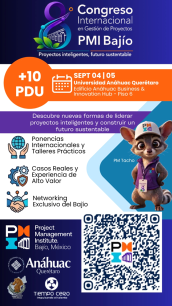 Invitación al 8vo Congreso Internacional PMI Bajío